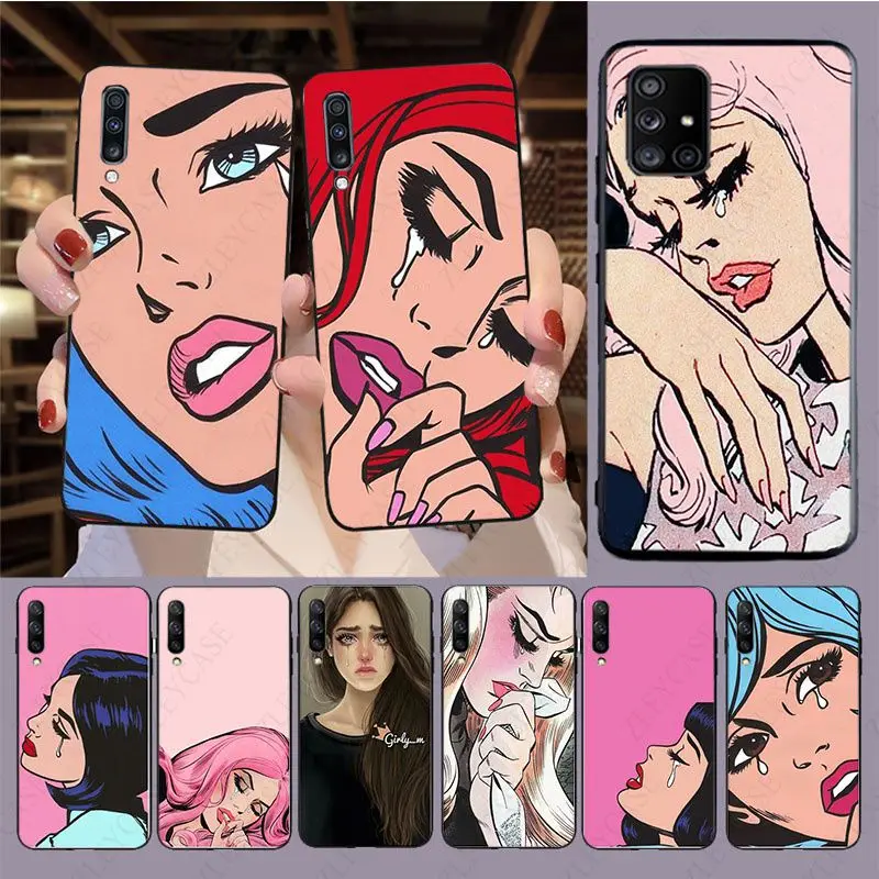 Crying girl Face Phone Cover For samsung Galaxy A53 A52S A11 A14 A13 A21S A22 A23 A24 A32 A33 A34 A40 A41 A50 A51 A71 A73 cases