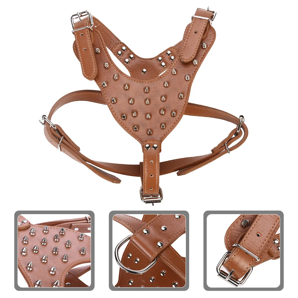 

Stylish Metal Stud Dog Harness for Walking Travel Training Comfortable Adjustable Outdoor Pet Dog Vest Harness for Small Large