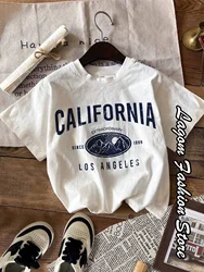 Summer Women California T-Shirt American Vintage Cotton O-Neck Tops Tees Fashion Los Angeles Clothing Female Casual Streetwear