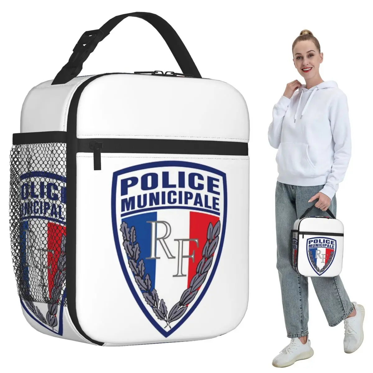

FRENCH MUNICIPAL POLICE INSIGNIA Insulated Lunch Bag for Women Office Cooler Thermal Food Box Tote Lunch Boxes Container