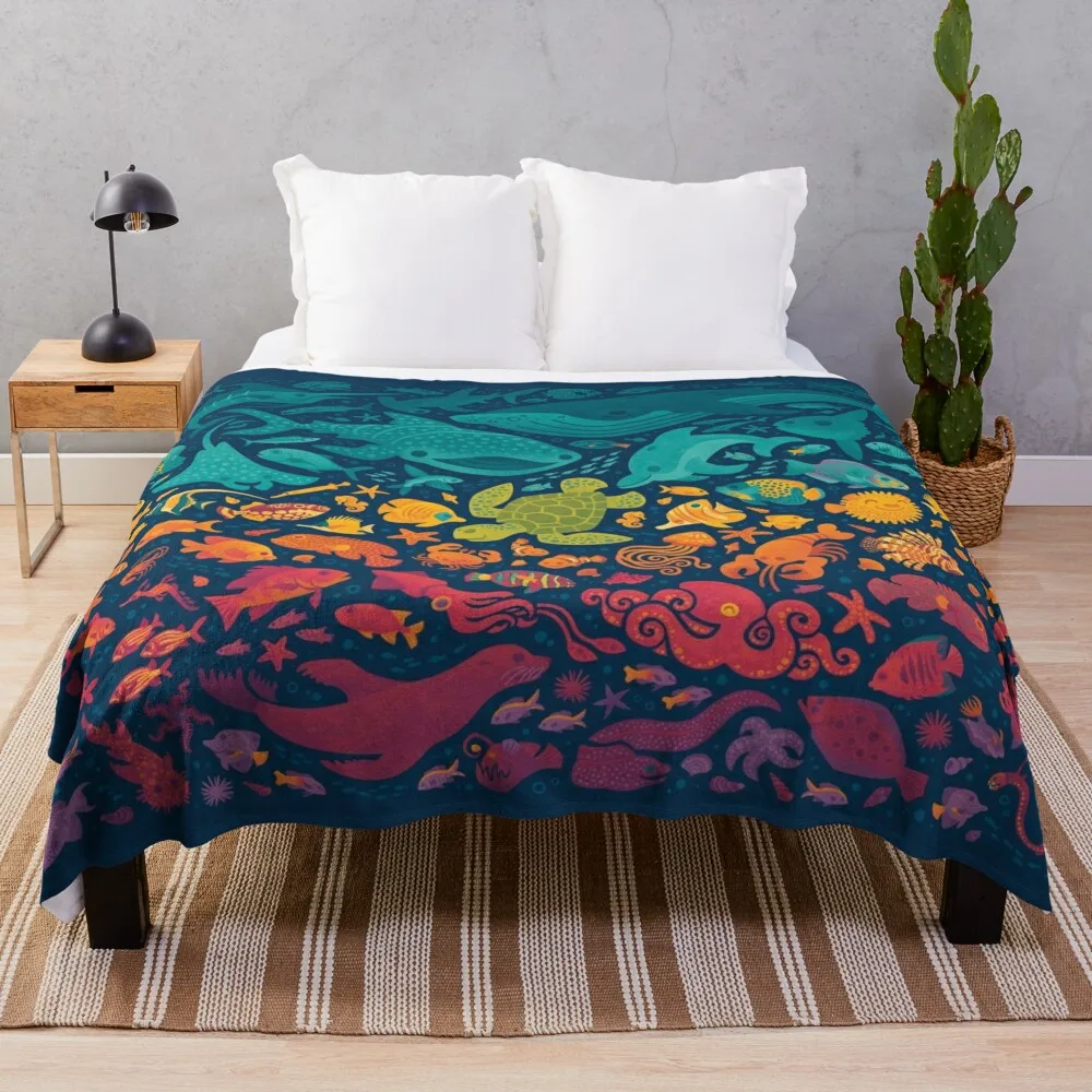 

Aquatic Spectrum 2 Throw Blanket Bed Baby Sofa Quilt Blankets