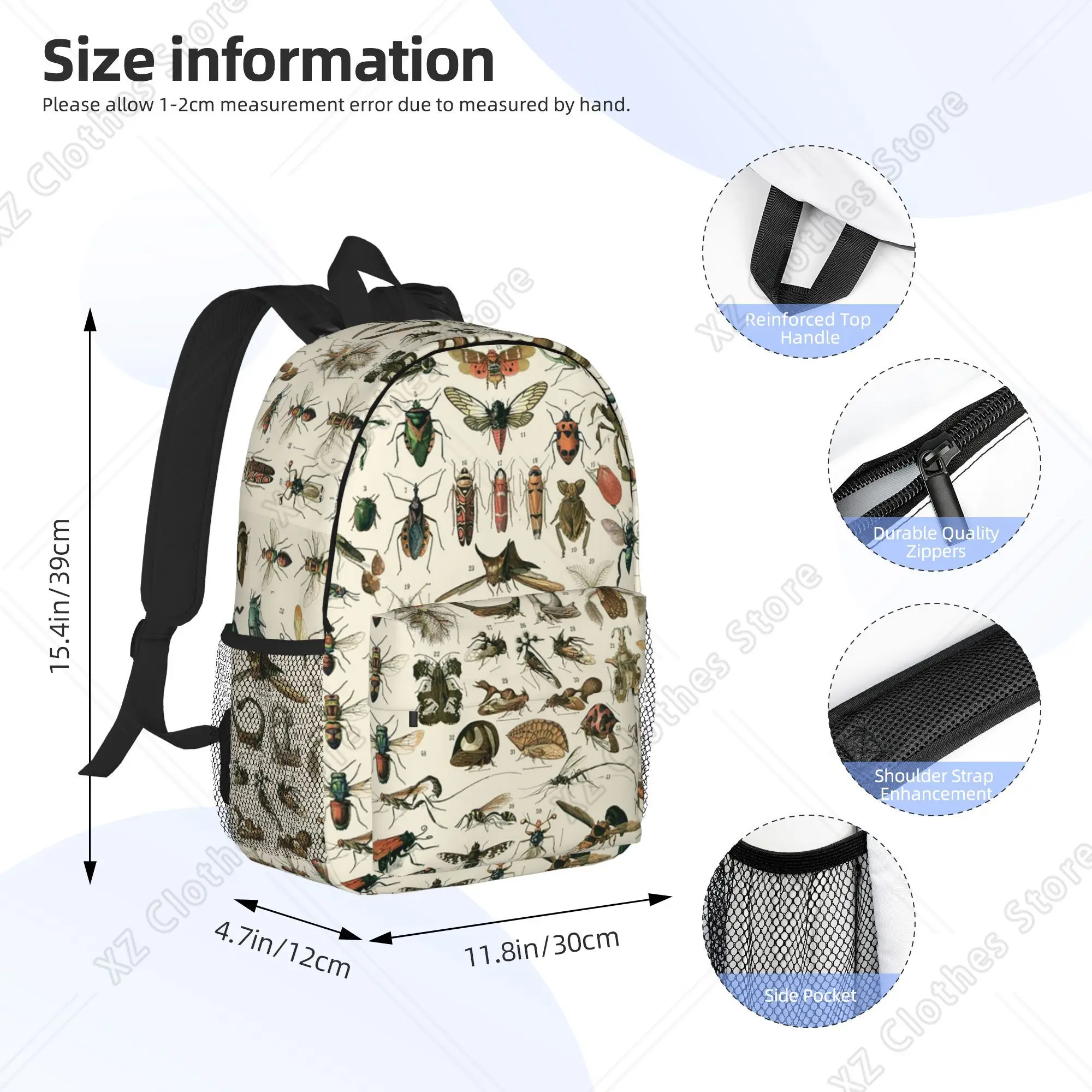 Insects Backpack Hot Sale Daypack Large Capacity Boys Girls BookBag Shoulder Bags for Men Women School Bag