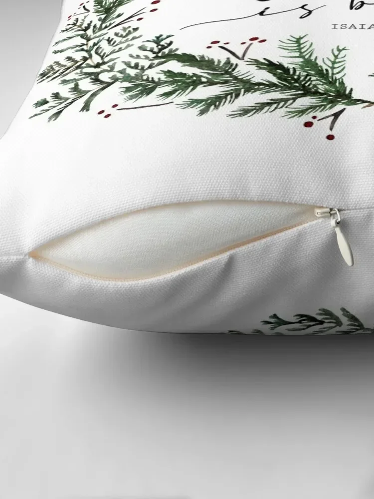 Unto us a Child is Born pine wreath Throw Pillow Pillow Cases Decorative Sitting Cushion christmas pillow case