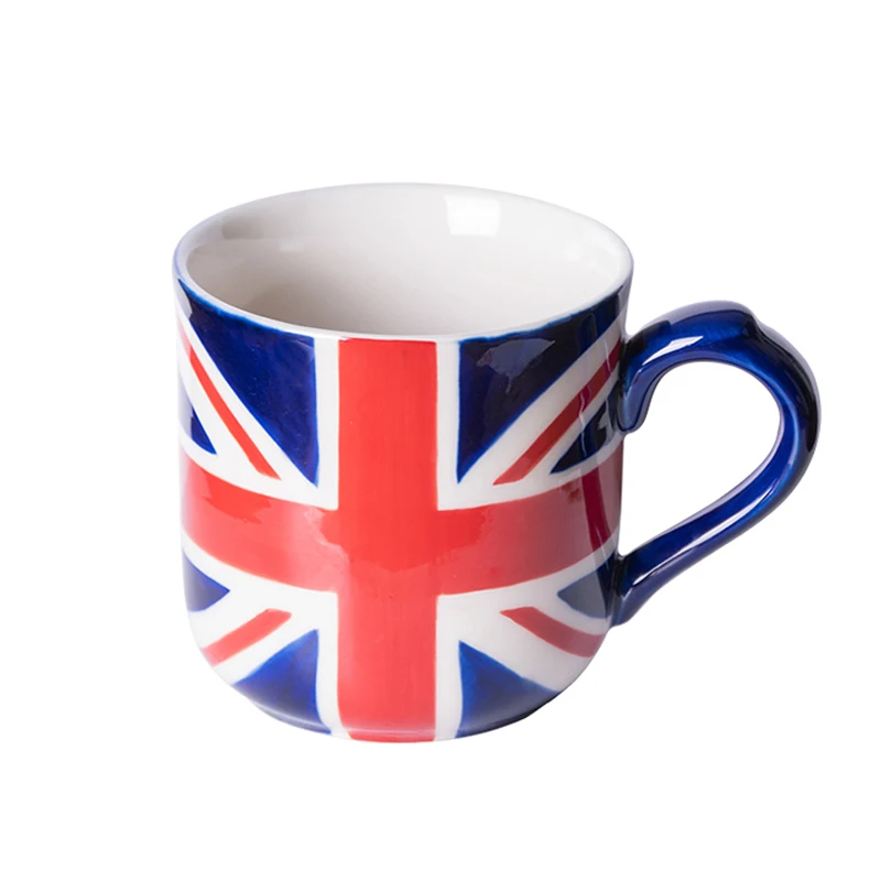 Londres cerâmica pintados à mão bandeira série caneca britânica 250ml cerâmica xícara de chá café mike caneca de chá luz luxo ins caneca