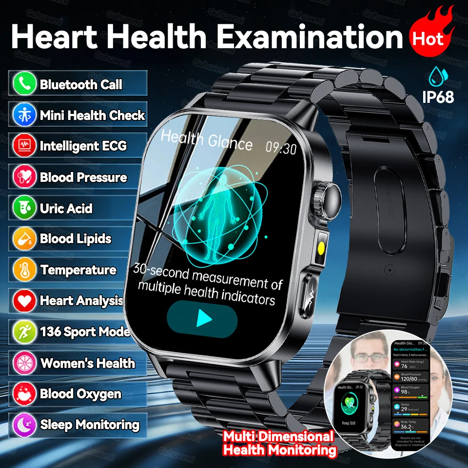 

2026 New ECG+PPG Monitoring Smart Watch Women Blood pressure Blood Lipid Uric Acid Women Menstrual Health Tracker Smart Watches