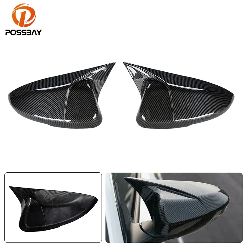 

POSSBAY 2Pcs Car Side Rearview Mirror Cover Carbon Black Look Rear View Mirror Exterior Wing Styling for Honda Accord 2018-2019
