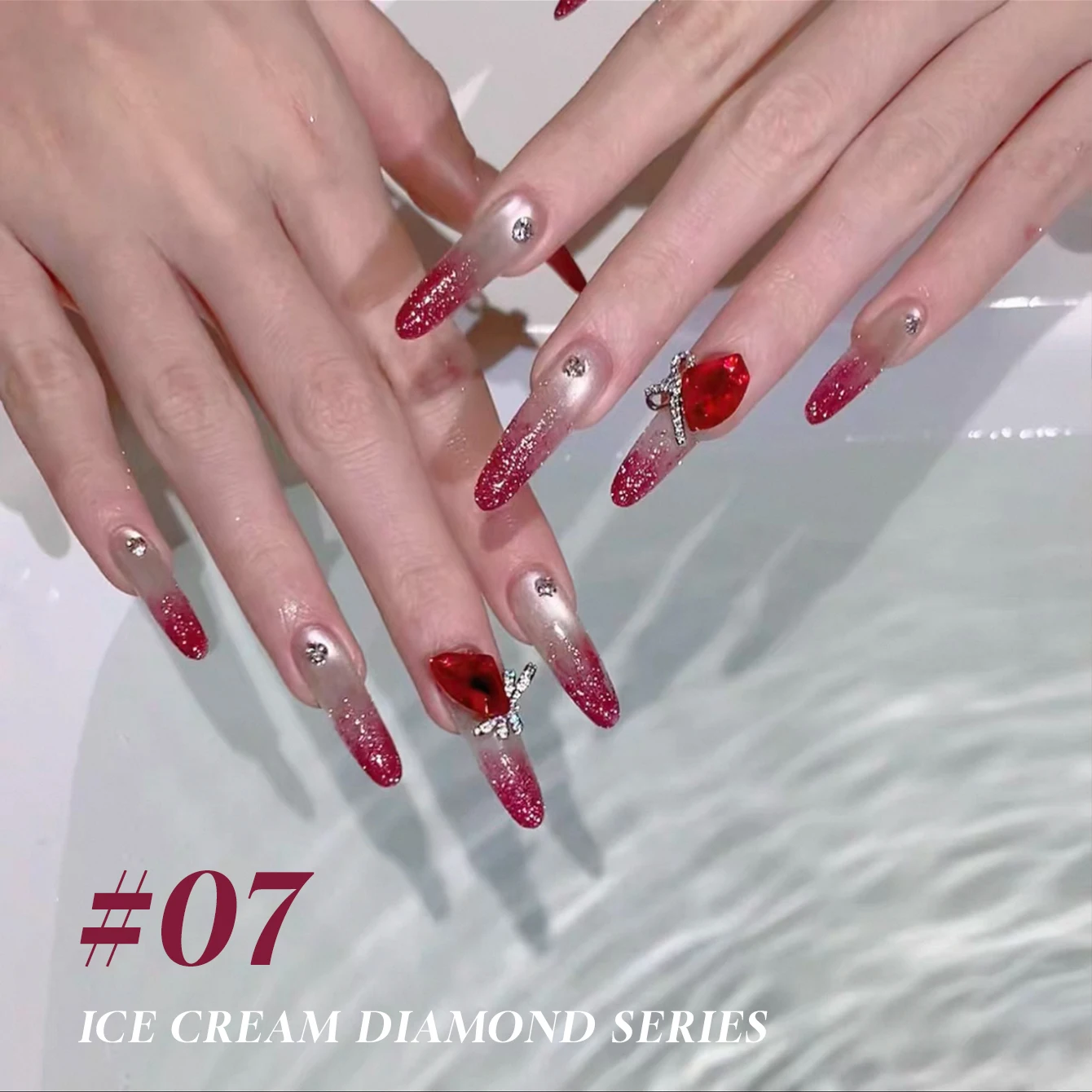 1pcs TC Hot Selling Popular Explosive Flash Broken Diamond Nail Art Ice Cream Broken Diamond Gel Nail Polish Nail Supplies