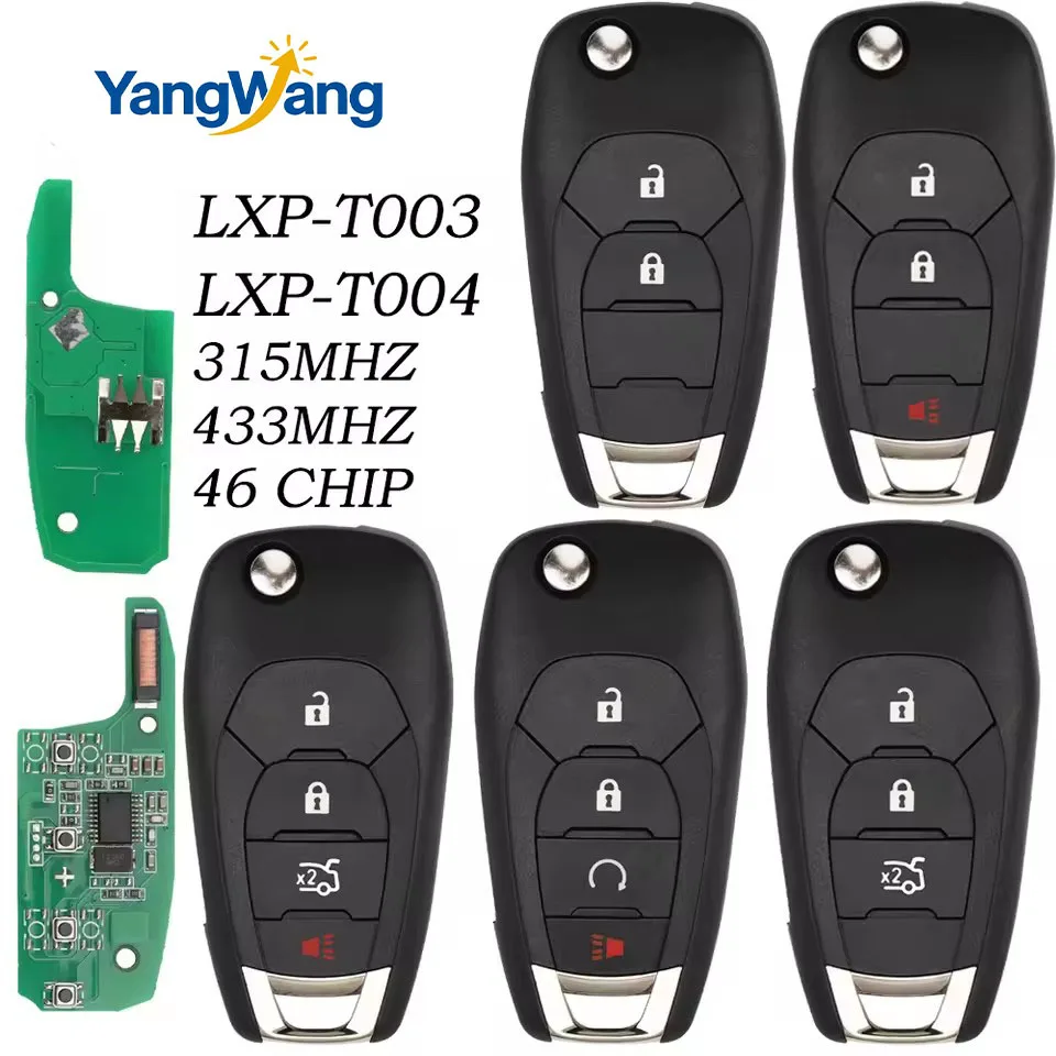 

YW For Chevrolet Colorado Cruze Trailblazer Onix Tracker Onix buick car remote flip key LXP-T003 315MHz LXP-T004 433MHz 46chip