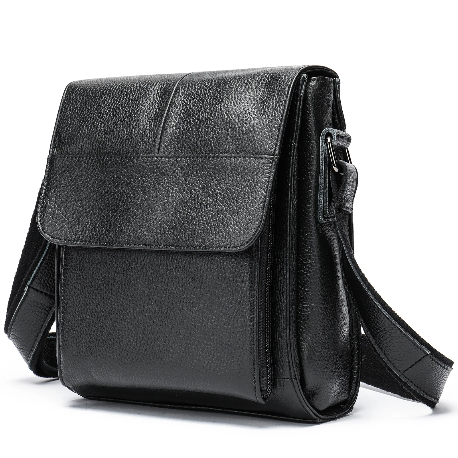 

Мужские сумки на плечо, маленькая мужская сумка из натуральной кожи, черные сумки через плечо для мужчин, мужская сумка-мессенджер с клапаном, мужская кожаная сумка 7604