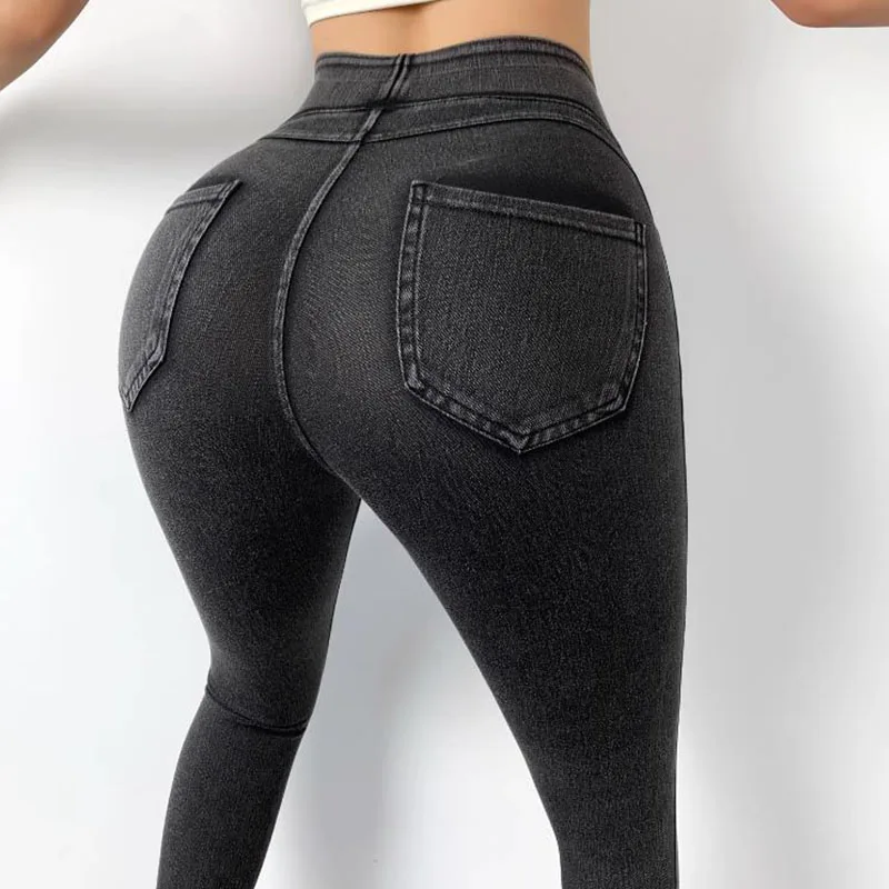 Nude Feeling Yoga Pants Female  Jeans Sexy Fitness Leggings  Sports Running  Sportswear S-XXL