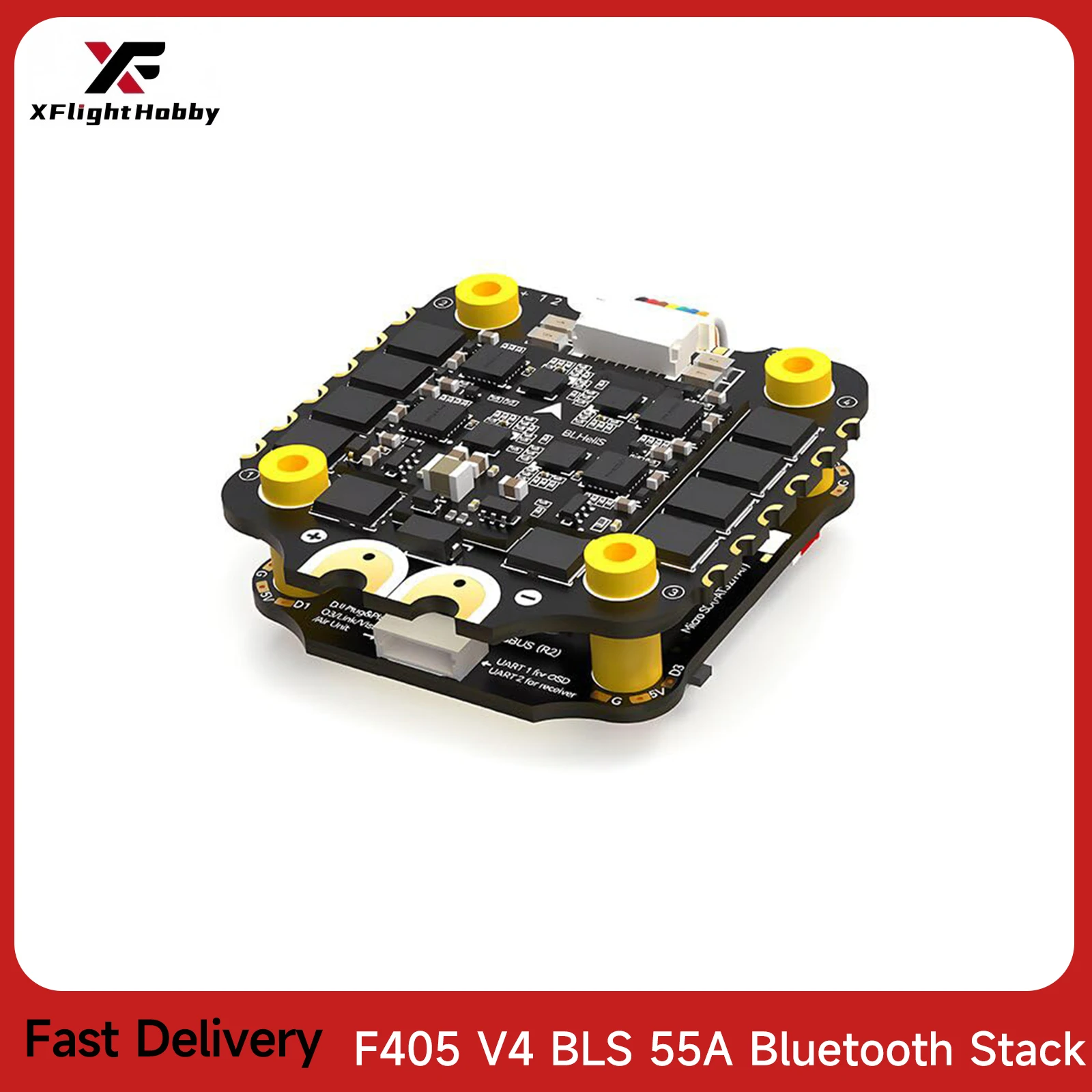 

F405 V4 Flight Controller Stack 30.5x30.5 Bluetooth Stack with 4in1 55A ESC Wireless Betaflight for RC FPV Racing Drone DIY