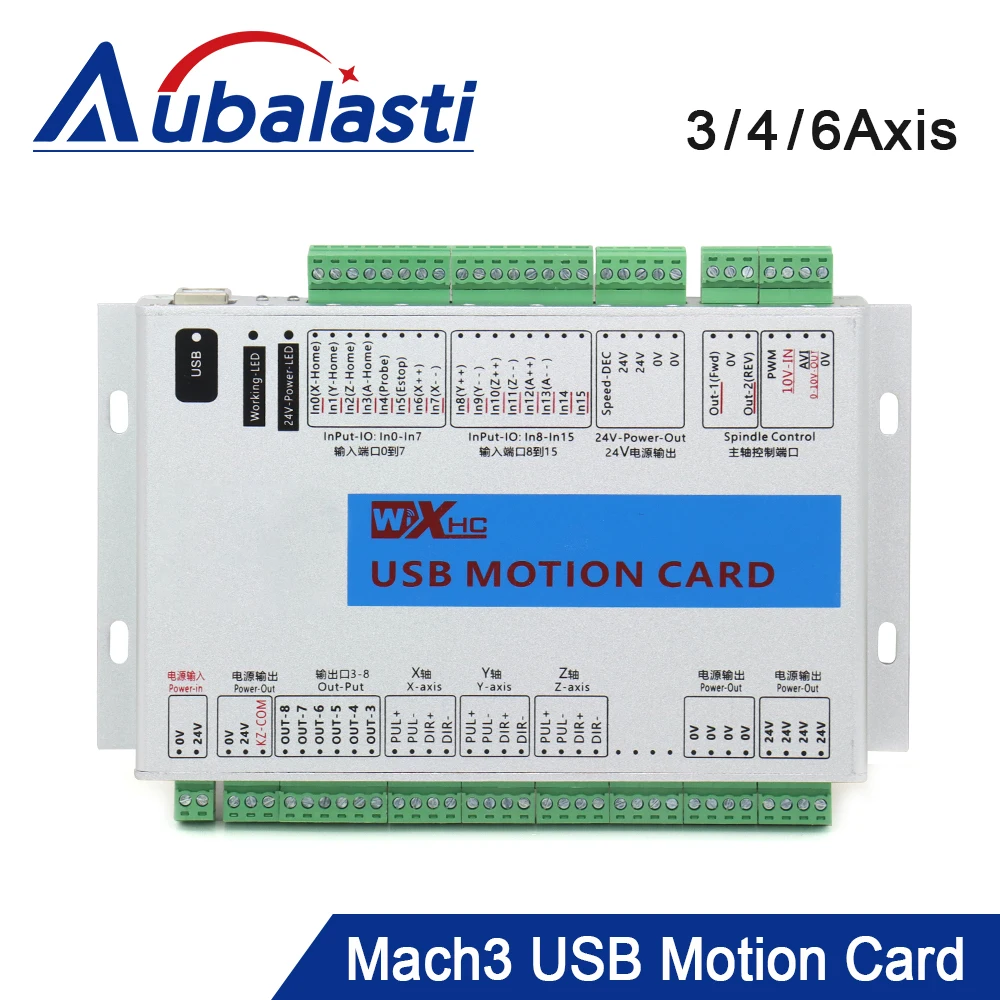 XHC Mach3 USB Breakout Board 3 4 6 Axis USB Motion Control Card 2000KHz Support Windows7 10 for CNC Enrgaver Lathe Machine