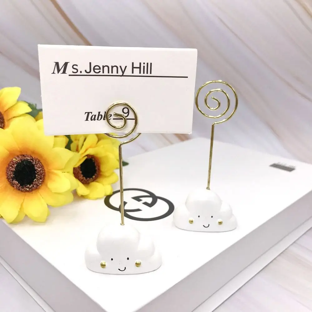 High-quality Resin Place Card Holder Hot Air Balloons/Clouds Desktop Decoration Price Label Holder Paper Clamp Party