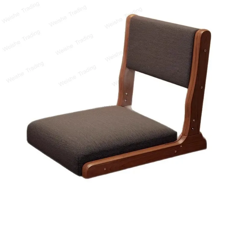 Solid wood foldable tatami back chair and room chair seat legless sitting lazy sofa