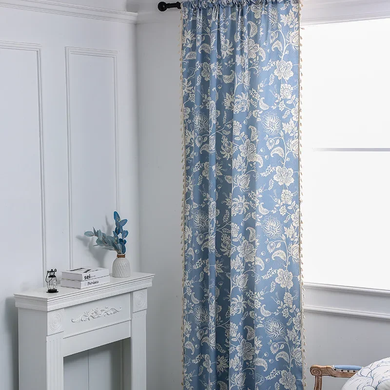 

Pattern Printed Curtains for Living Dining Room Bedroom American Rural Style Polyester Cotton Window Curtain