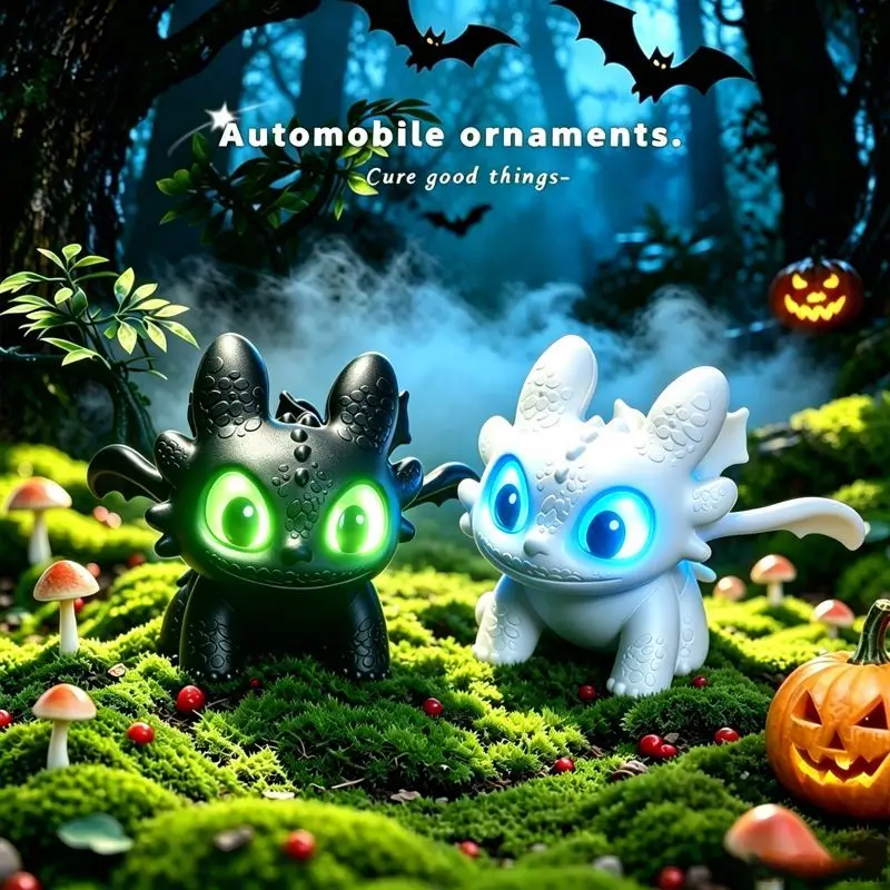 Pequeño juguete de dinosaurio para Halloween y Navidad con ojos brillantes y sensor de vibración, figura coleccionable de moda.