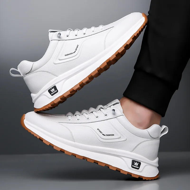 Spring Autumn New Shoes for Men Genuine Leather Casual Sport Shoes Street Fashion Designer Cow Leather Sneakers