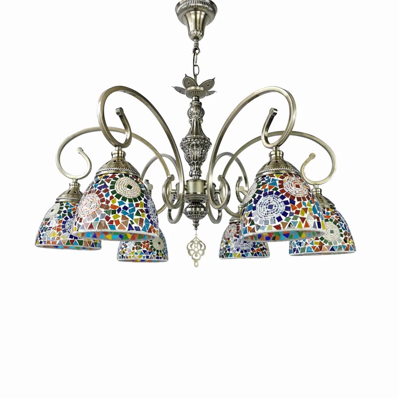 

New Mediterranean Vintage Living Room Bedroom Specialty Dining Room Cafe Hotel Homestay Turkey Handmade Glass Chandelier
