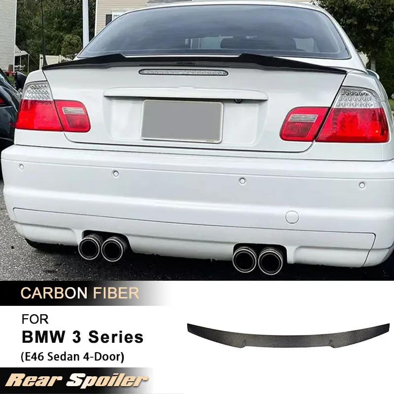 

Car Rear Trunk Spoiler Wings for BMW 3 Series E46 328i 330i Sedan 4-Door 1998-2005 Rear Spoiler Boot Wing Lip Carbon Fiber FRP