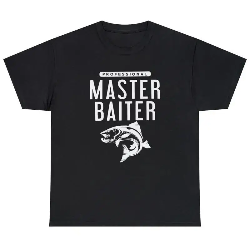 Mens Master Baiter T Shirt Funny Inappropriate Fishing Adult Humor Gift Tee