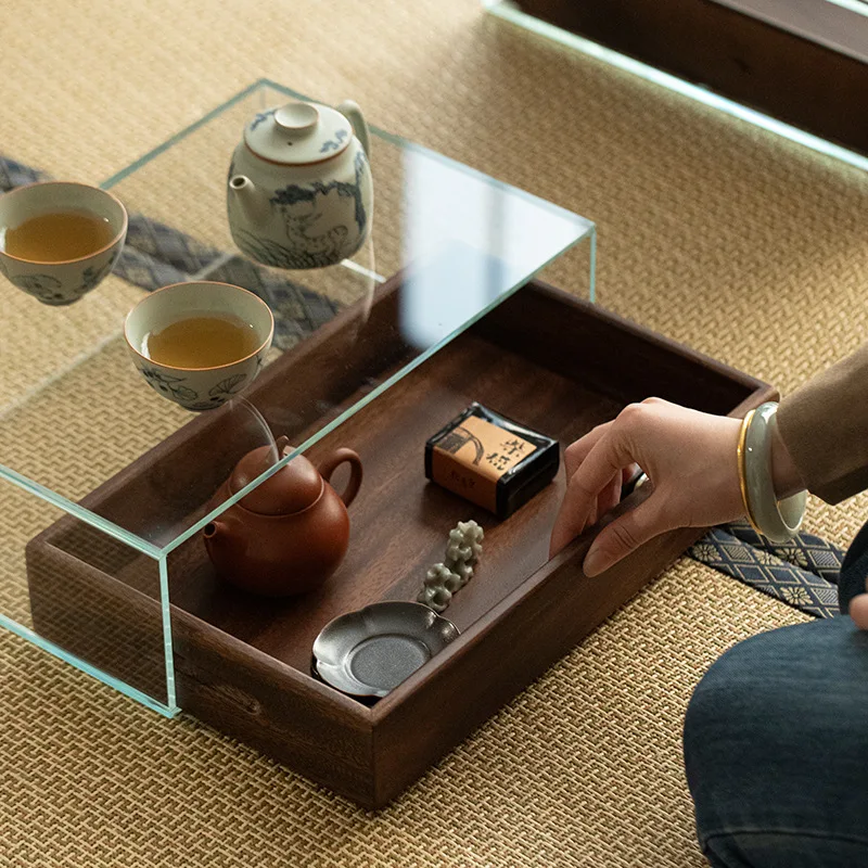 PYH tempered glass tea set storage box creative collectibles jewelry display cabinet