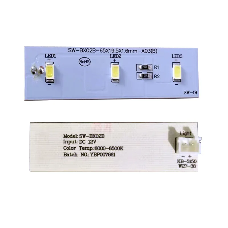 LED Strip DC 12V For Electrolux Refrigerator ZBE2350HCA SW-BX02B SW-BX02B-65X19.5X1.6MM-A03(B) B38HR231M03A0 V3 YBP007661 Repair