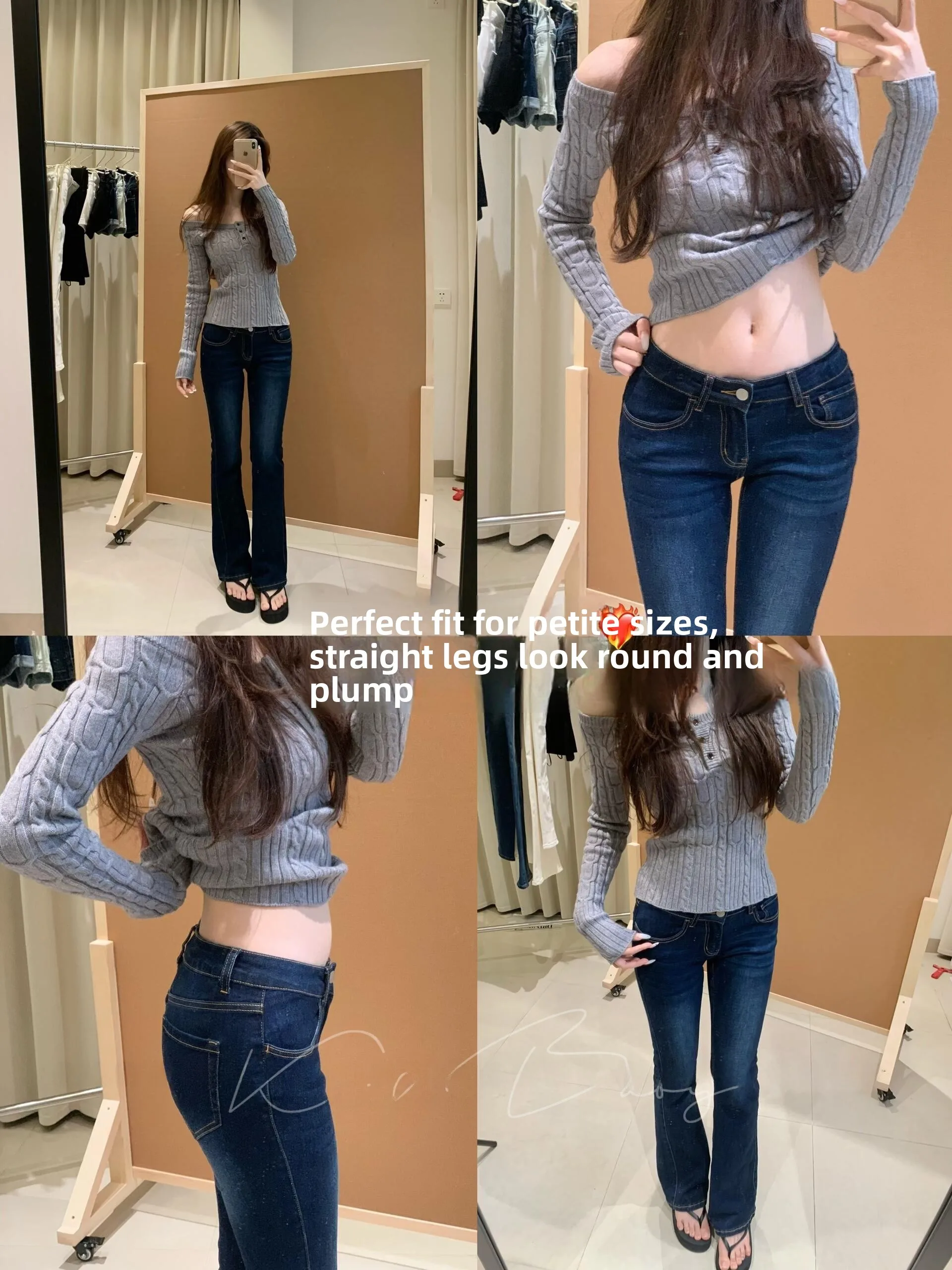 

Low Waist Bell Bot High Elastic Slimming Long Jeans Women's Spring Waed American Retro Denim Pants Cotton Stretch Fabric