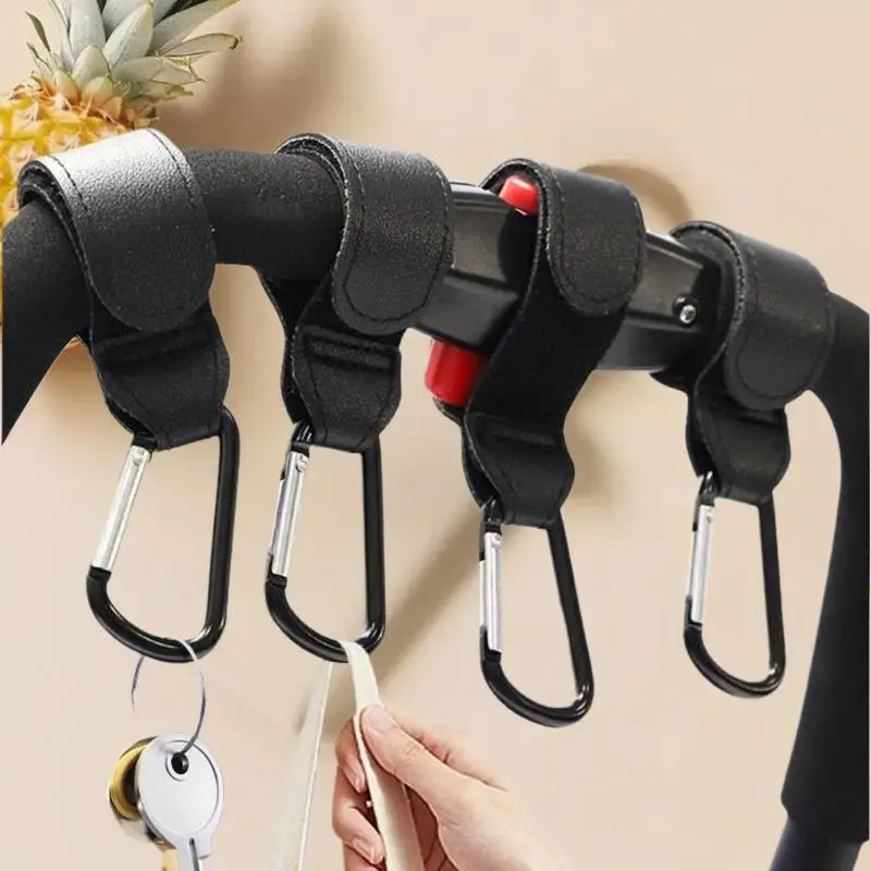 

PU Leather Baby Bag Hook, 1/2PCS, 360 Degree Rotation Stroller Accessory, Pram Organizer