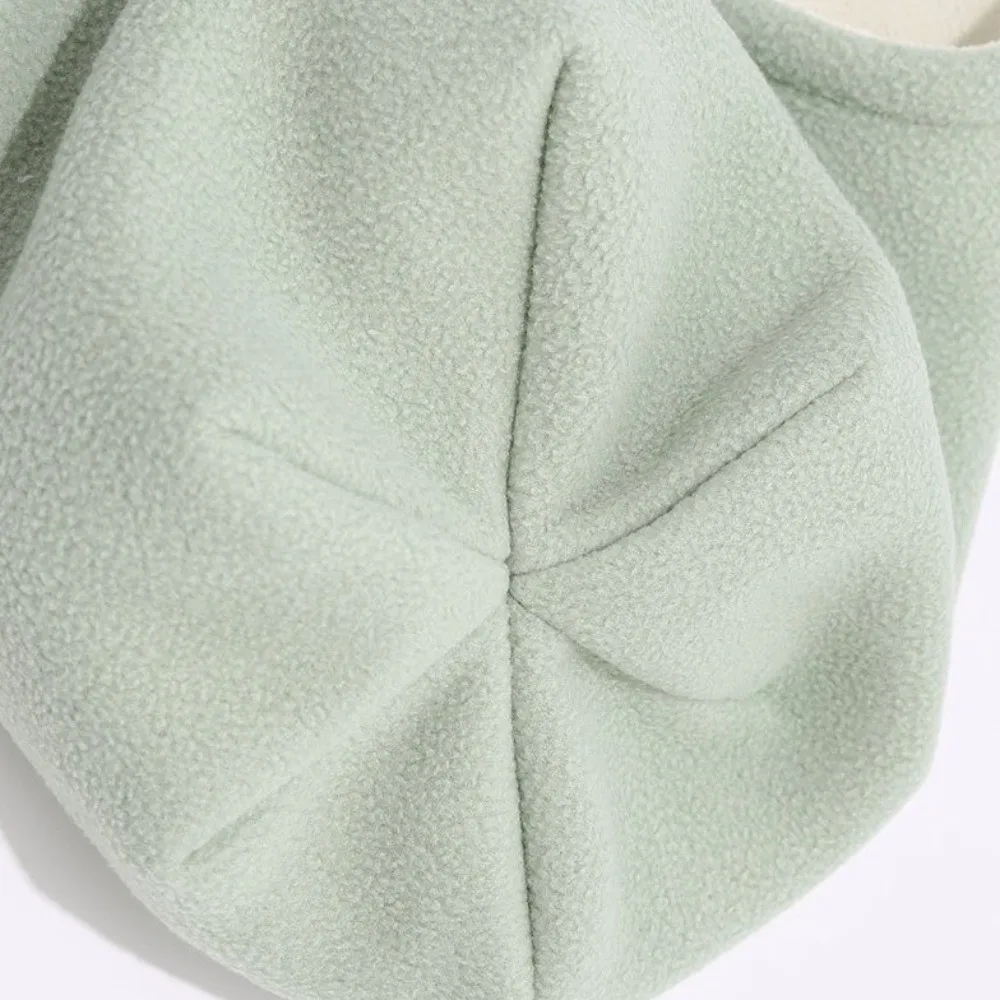 Simple Adjustable Ear Flap Hat Windproof Drawstring Ear Protection Cap Pullover Cap Double-layer Fleece Hat Men