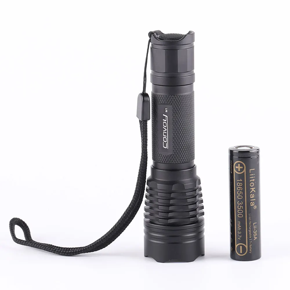 Convoy M1 LH351D 519A 5A 12groups 18650 flashlight, with 18650 battery inside