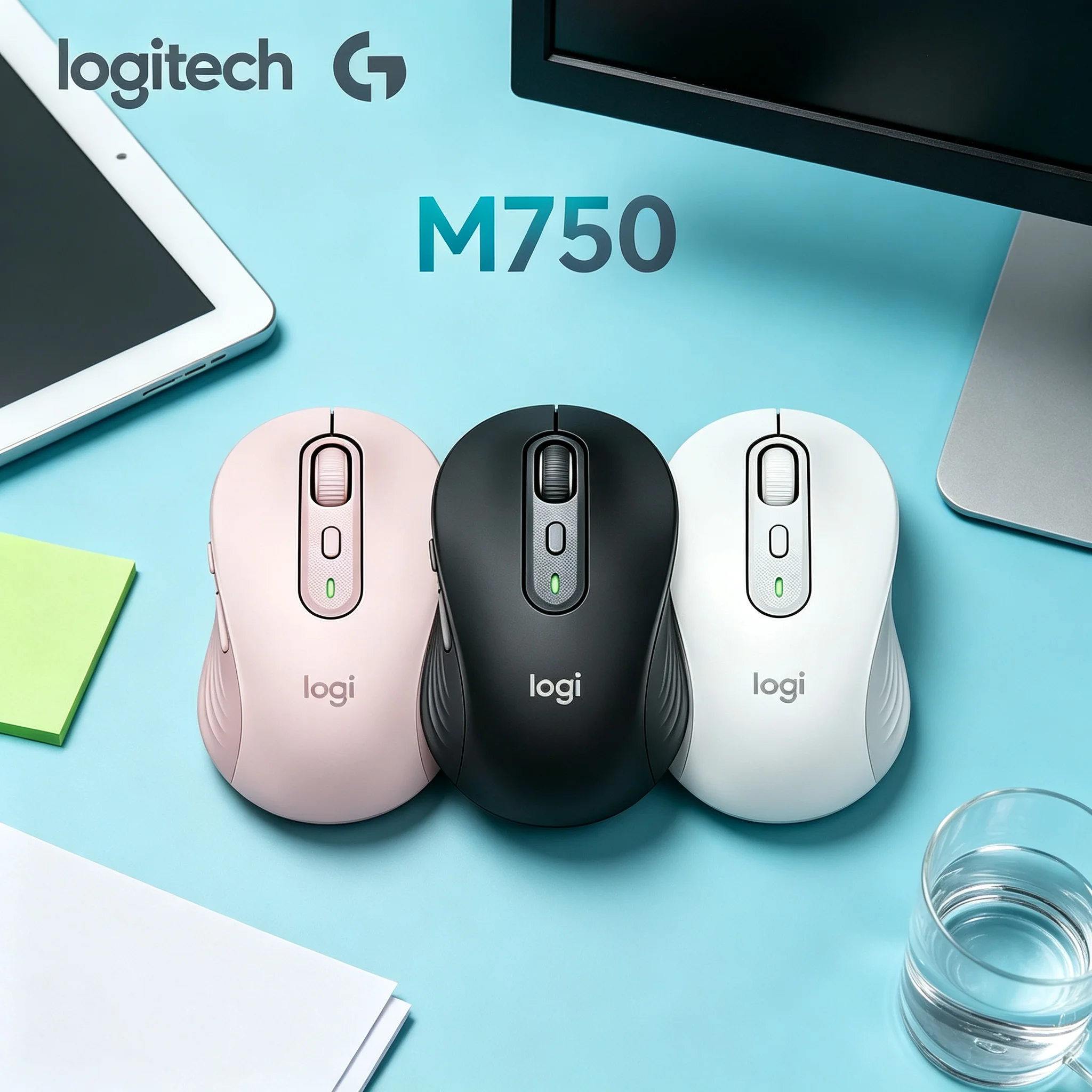 Home Automation Industry - マルチデバイスペアリング対応ロジクールM750ワイヤレスマウス 静音クリック機能付き 快適な形状のマウス オフィス文書編集および家庭用