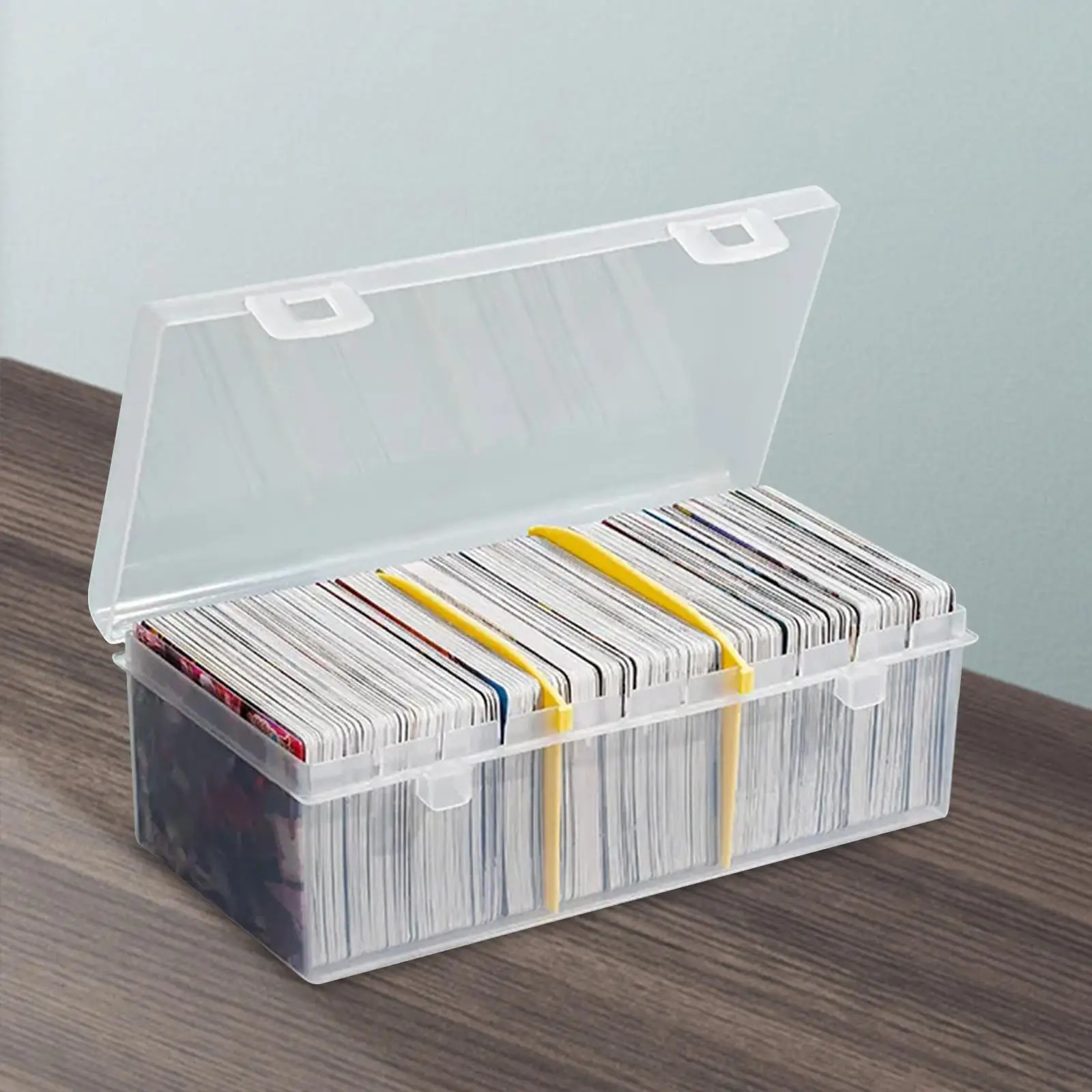 Caja de almacenamiento de tarjetas comerciales, caja de pegatinas para postales, estuche para tarjetas de juego coleccionables, soporte para tarjetas de visita, fotos, papel