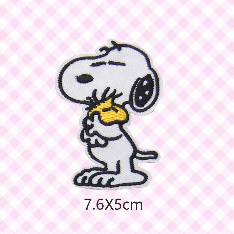 Snoopy Patch Cartoon Embroidered Iron on Patches for Clothing Fashion Backpack Jacket Jeans Sticker DIY Girl Sewing Decoration image 6