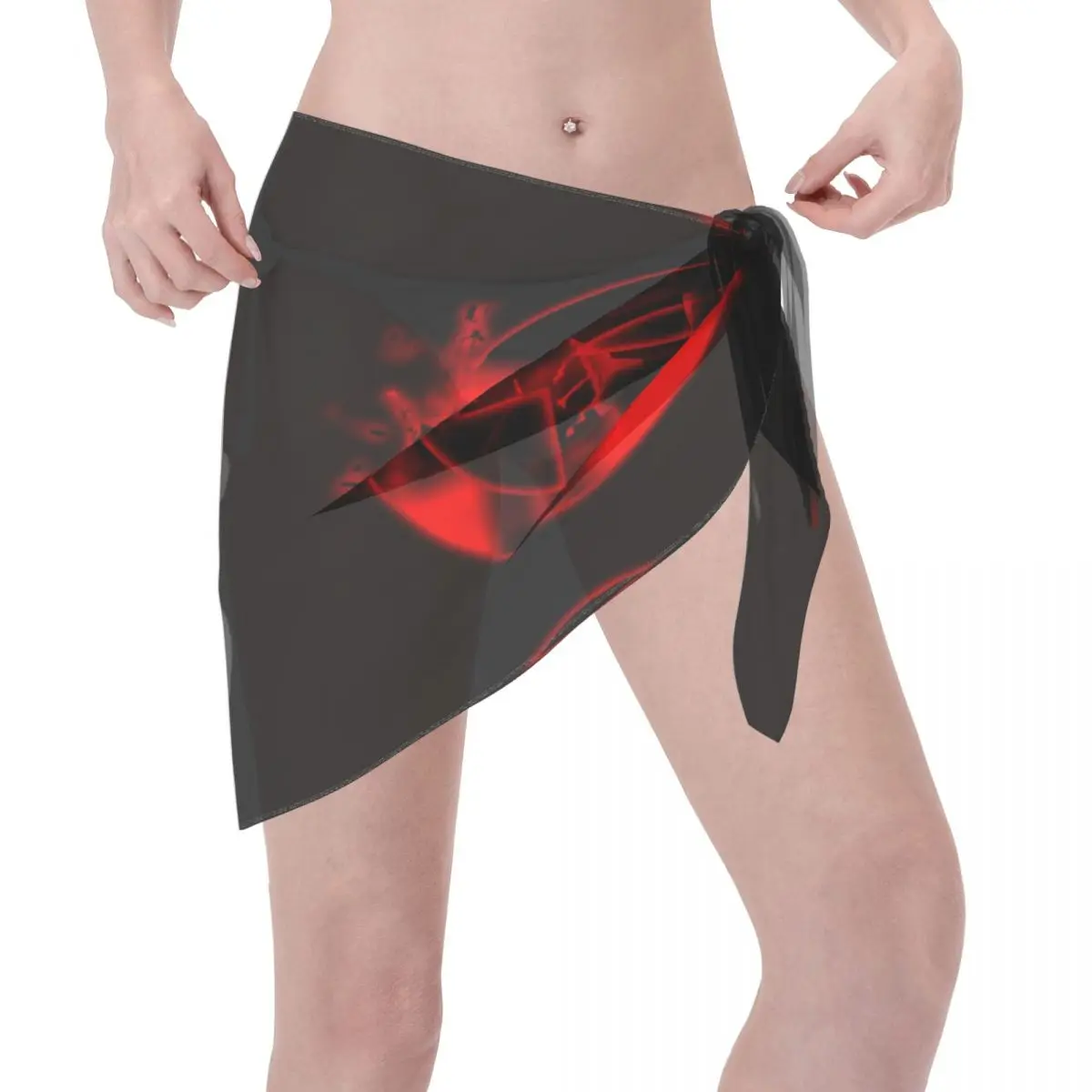 사용자 정의 Tokio 호텔 록 밴드 Bill Kaulitz 비치 비키니 커버 랩 시스루 짧은 스커트 시폰 스카프 커버 업 여성용