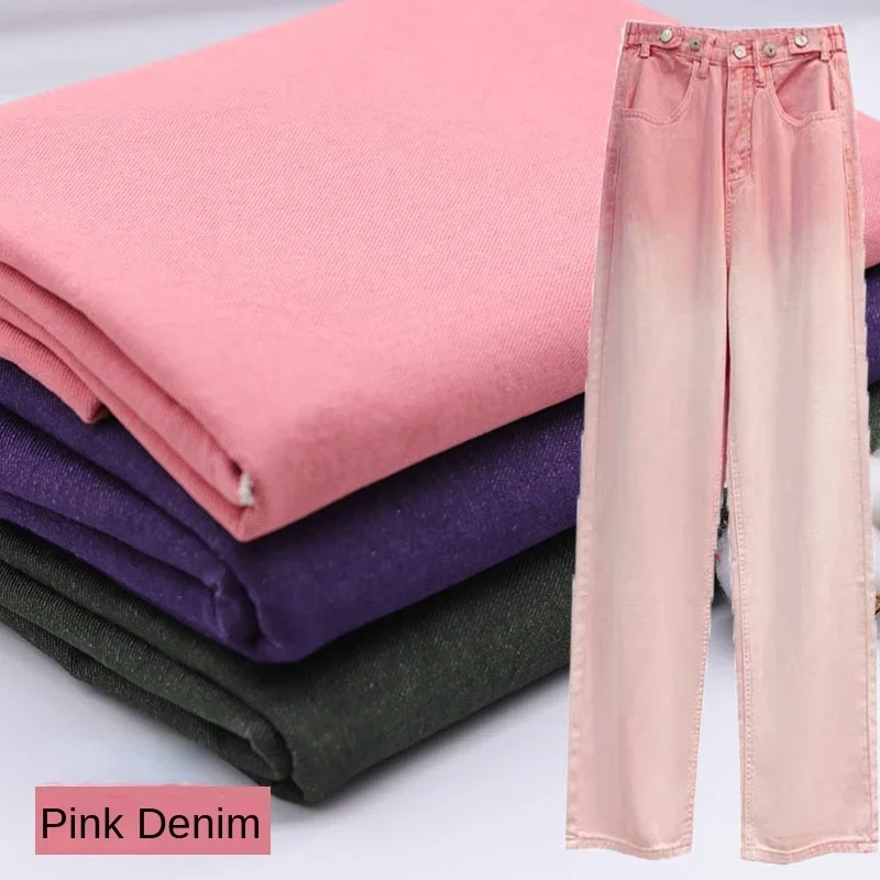 

Стираная джинсовая ткань, утолщенная для одежды, брюк, куртки, креативный модельер, материал для шитья своими руками на метр, ткань