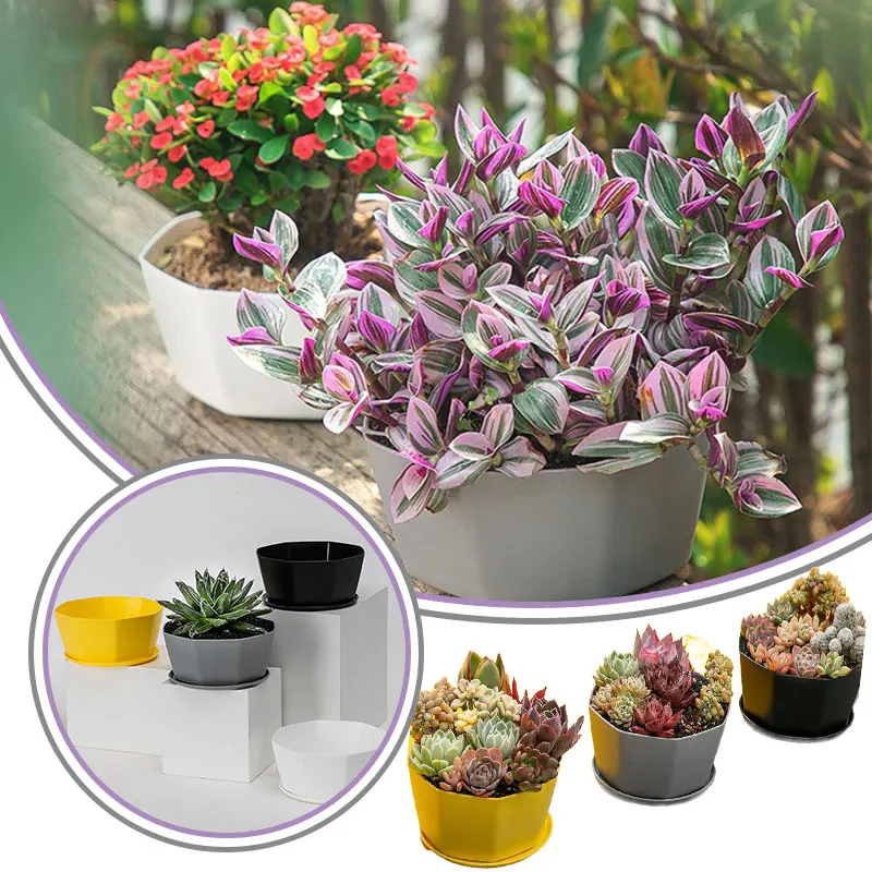 

Plastics Large Diameter Succulent Pot, Nordic Resin Thickened Green Plant Flower Pot Indoor Succulents Flower Planter for Garden