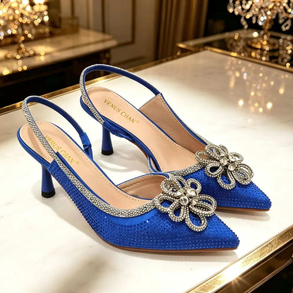 New Pointed Women's Shoes And Sandals Luxurious Designer High-Heeled Sandals For Weddings Nigerian Women's Party Shoes