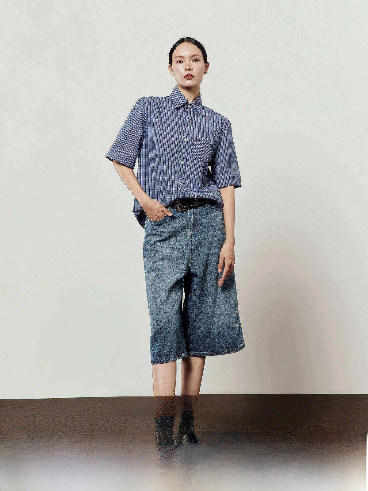 

Blue Casual Wide Leg Thin Denim Jeans High Waist Loose Fit Summer New Sle Women's Jeans Blue Casual Loose Wide Leg Jeans