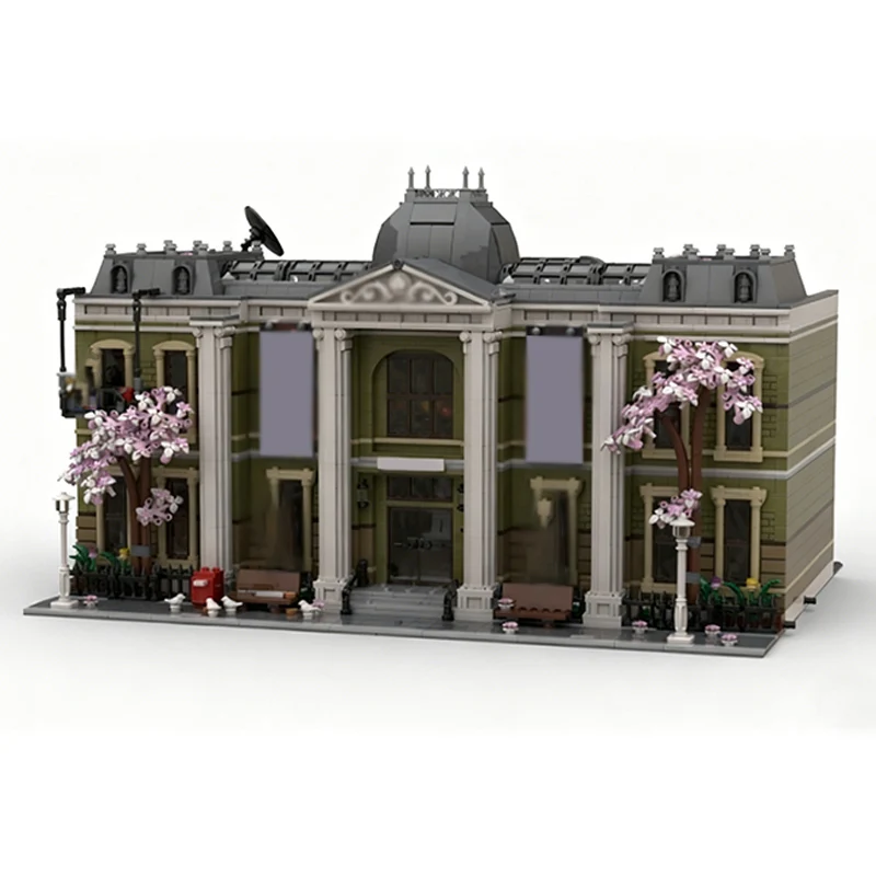 qwertStreet View Model MOC Building Bricks Double Natural History Museum Modular Technology Children Holiday Gifts Assemble Toys
