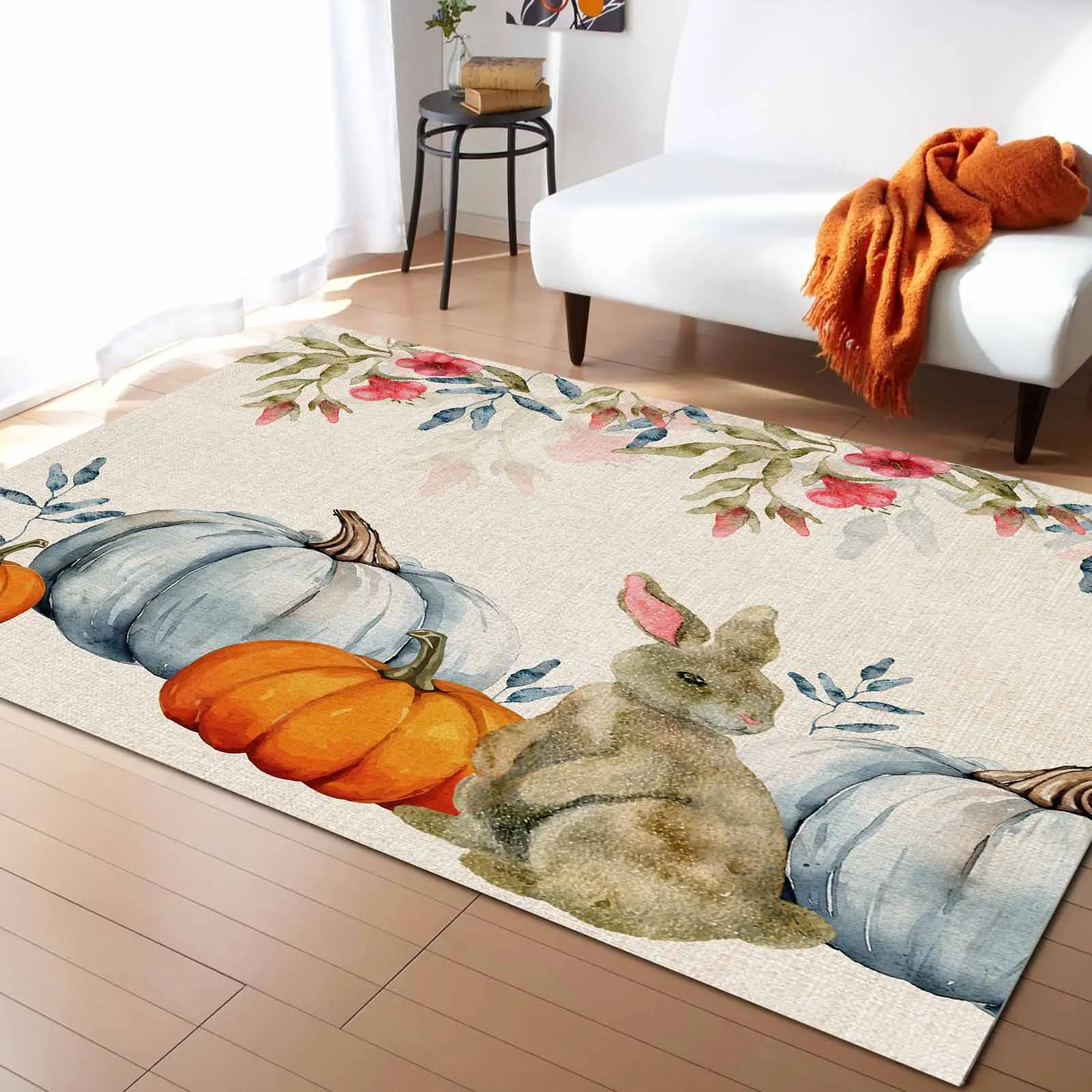 

Plant Pumpkin Rabbit Carpet For Home Living Room Bedroom Bedside Decor Large Area Rug Teen Room Decor Carpet