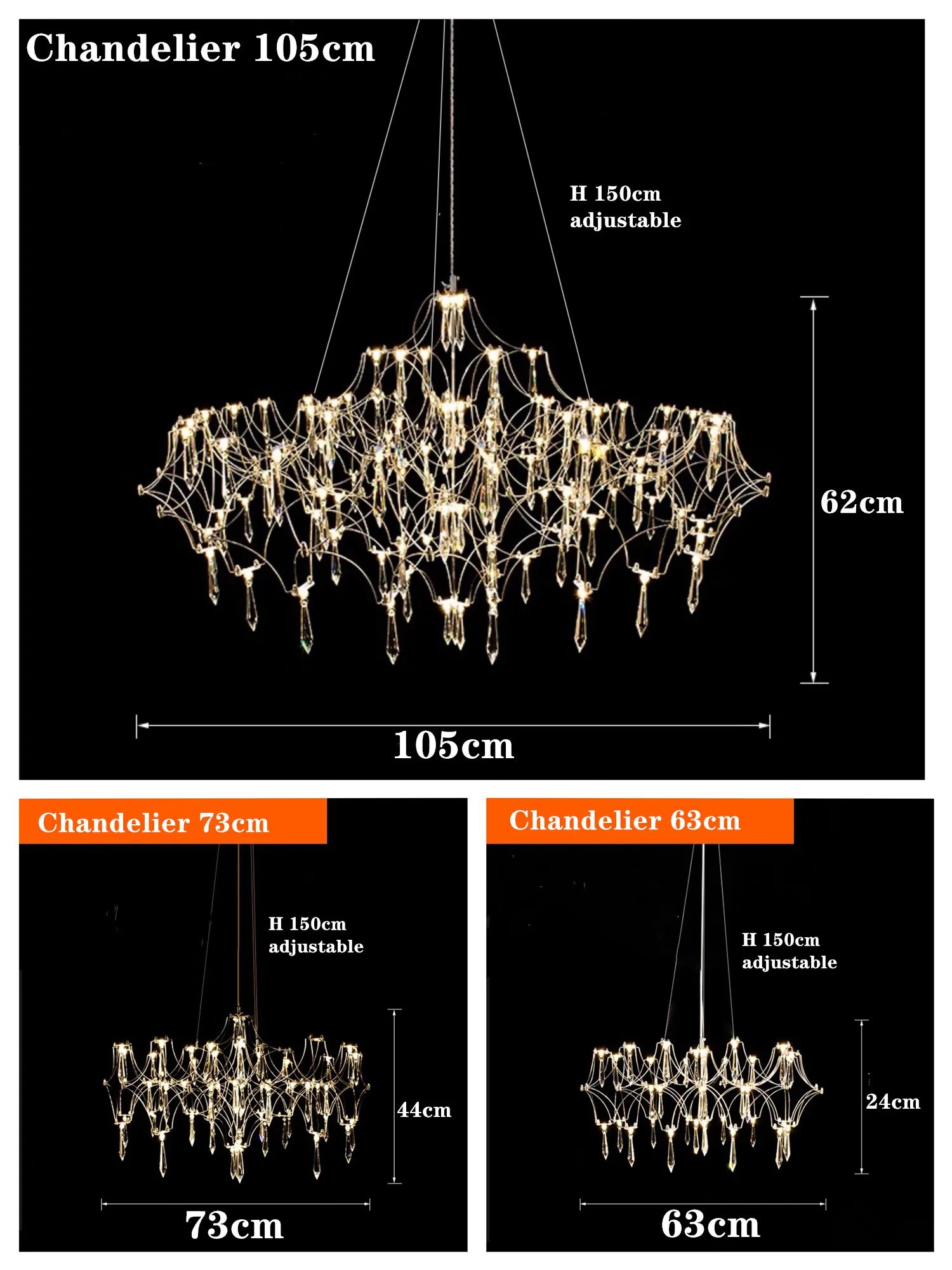 Starry Crystal Chandelier Living Room Light Luxury Modern Hotel Villa Duplex Bedroom Restaurant Fireflies Ceiling Ceiling Light