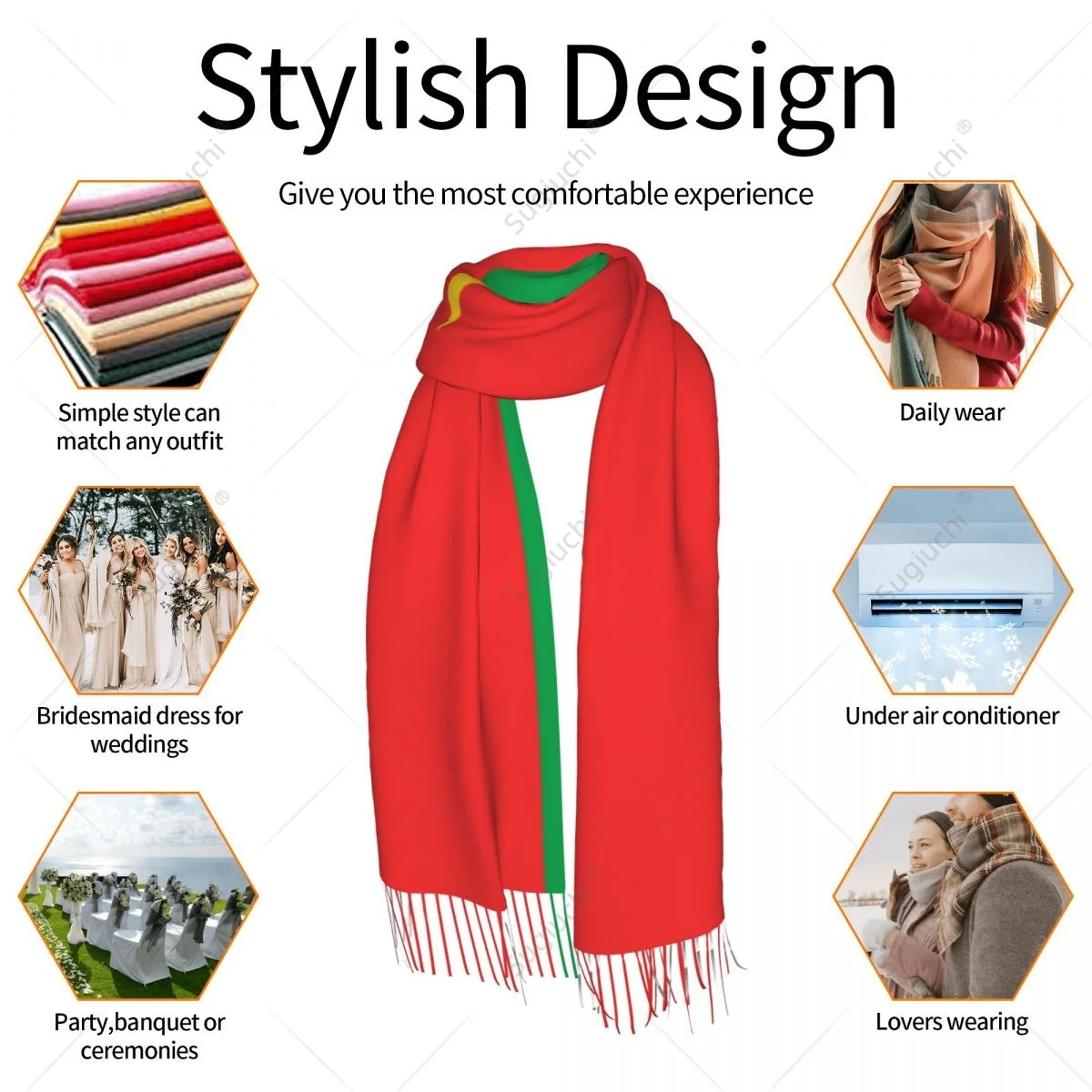 Lenço Quente Multifuncional Unisex, Lenço Pashmina para Primavera e Inverno, Xaile Cobertor