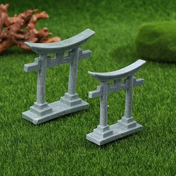 Japanese-style Torii Gate Aquarium Decor Miniature Ornament Sandstone Garden Shrine Shinto Landscape Micro Decoration Simulation