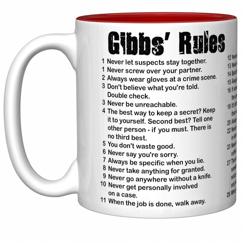 

Кружка для кофе NCIS Gibbs Rule Cerc, чашка для воды NCIS, подарок на день рождения, однотонная, объем 30-400 мл, подарок на день рождения