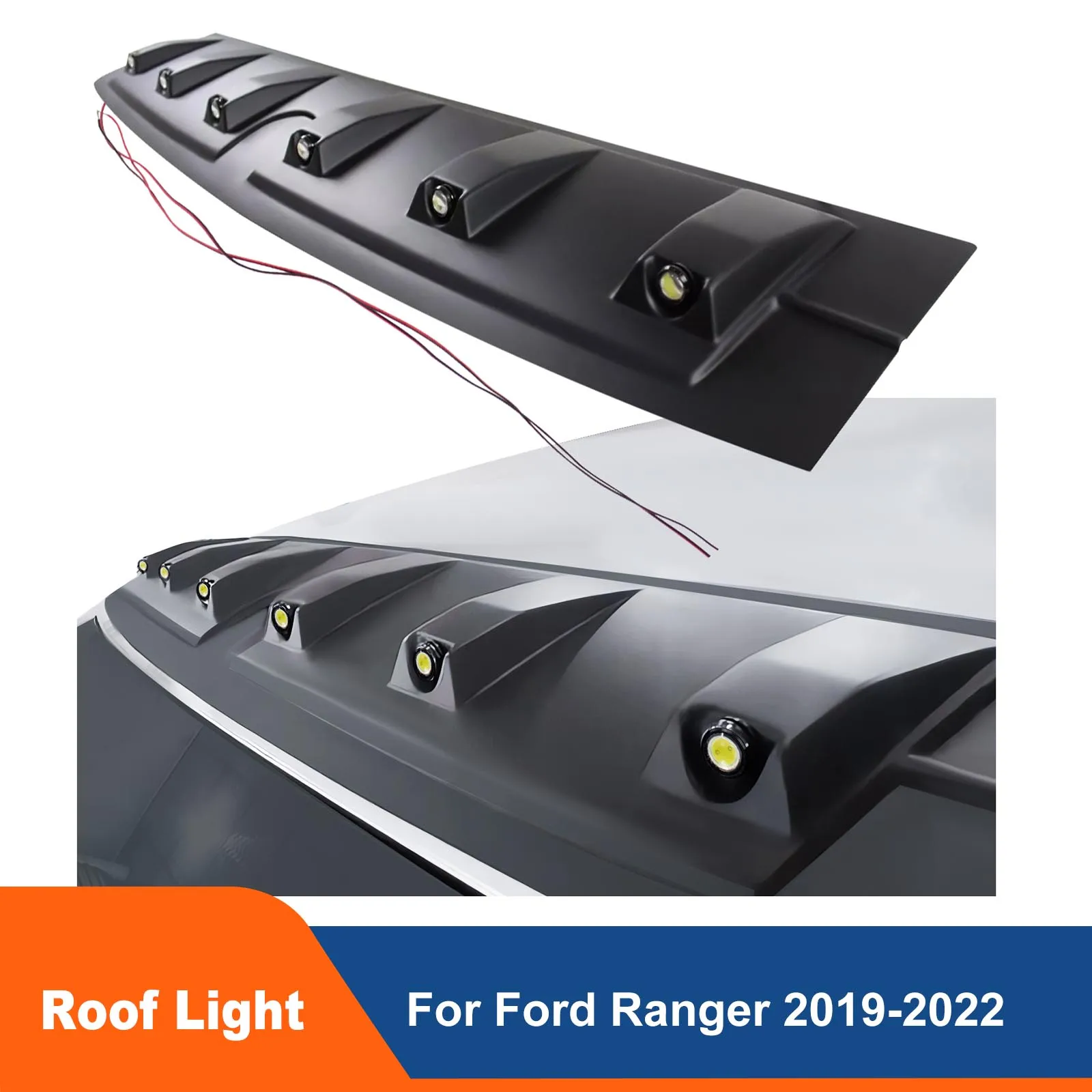 

Light Bar LED Front Roof Fin Spoiler Cover For Ford Ranger T8 2019 2020 2021 2022 Wildtrak XLT XLS XL SPORT LIMITED