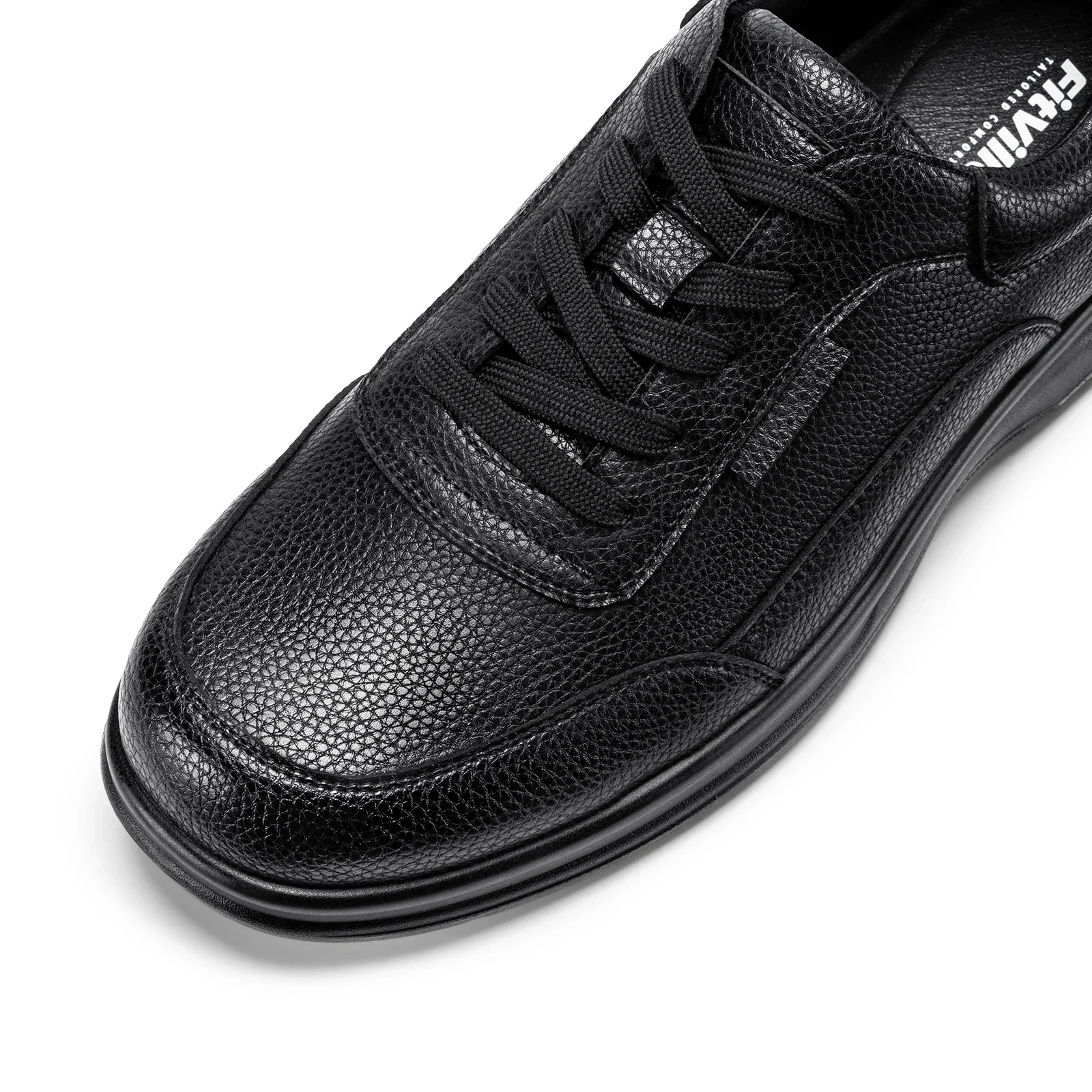 FitVille Herren Breite Leder-Oxford-Schuhe Wasserabweisende Rutschfeste Business-Anzugschuhe mit Verstellbarem Riemen für Geschwollene Füße – Detail 12