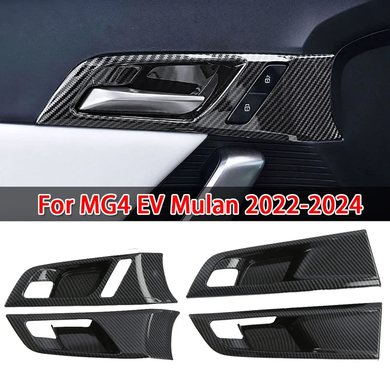 4pcs/set Car Door Handle Decorative Frame for MG4 EV Mulan 2022-2024