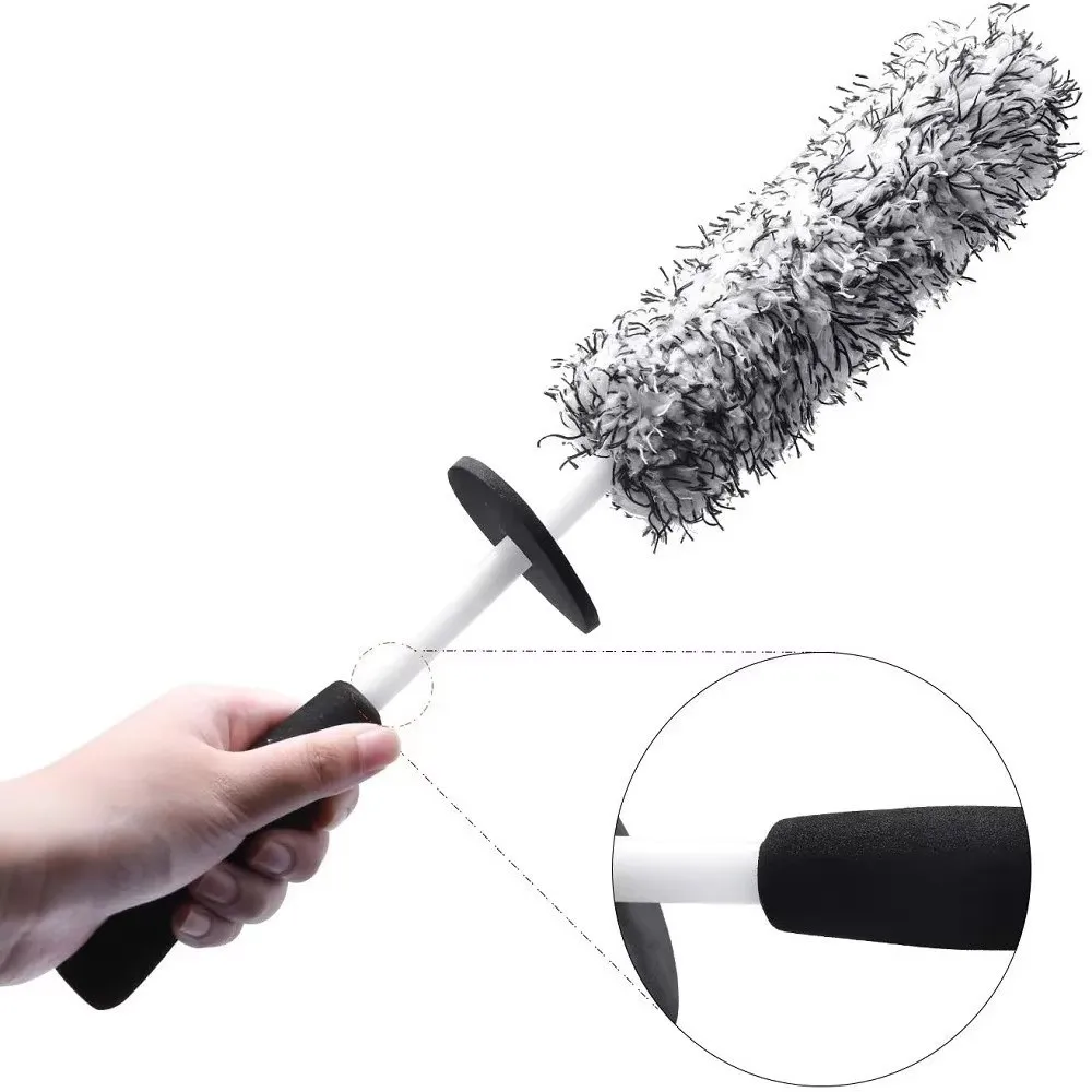 Creativity Non-Slip Car Wheels Brush Long Handle Car Wash Plush Cleaning Brushs Car Accessories Wheel Details Cleaning Tool