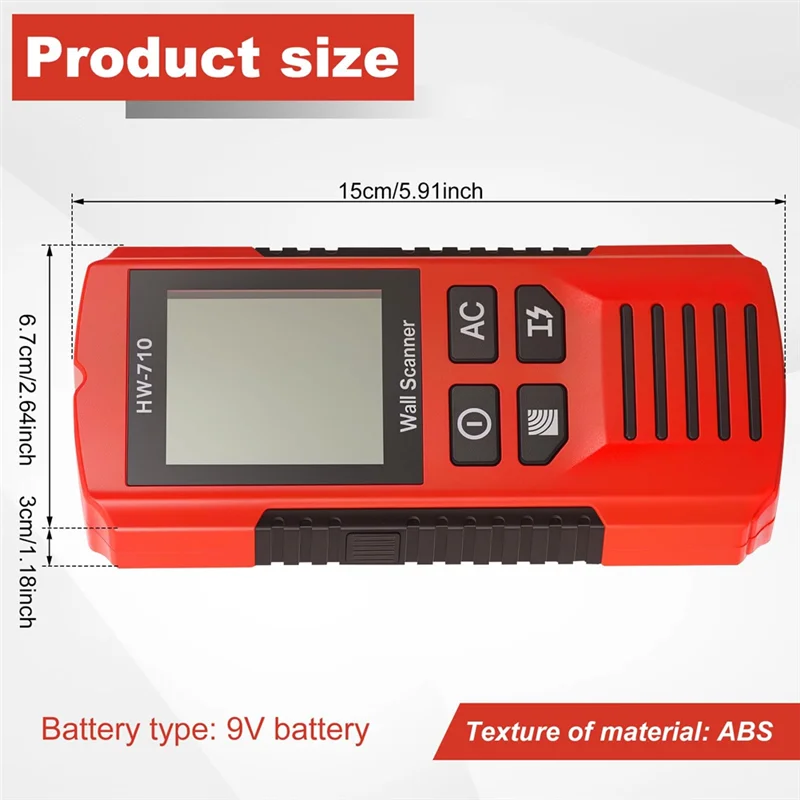 เครื่องสแกนผนัง Stud Finder, เครื่องมือค้นหาสตั๊ดผนัง 7 ใน 1 พร้อมสัญญาณเตือน, สตั๊ด Drywall ไฟฟ้า, เครื่องค้นหามือถือ