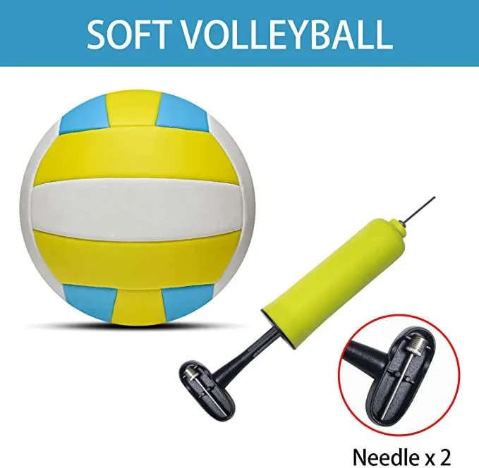 Portable Volleyball Practice Net Volleyball Sport Set with Ball and Carrying Bag for Outdoor Beach Backyard Volleyball Training